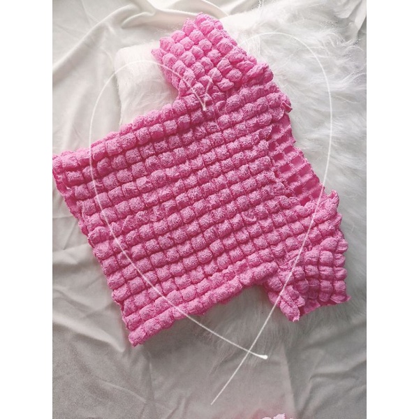 ÁO CROPTOP NGẮN TAY VẢI XỐP PHỒNG HOT TRENT XINH #PCNGABYN