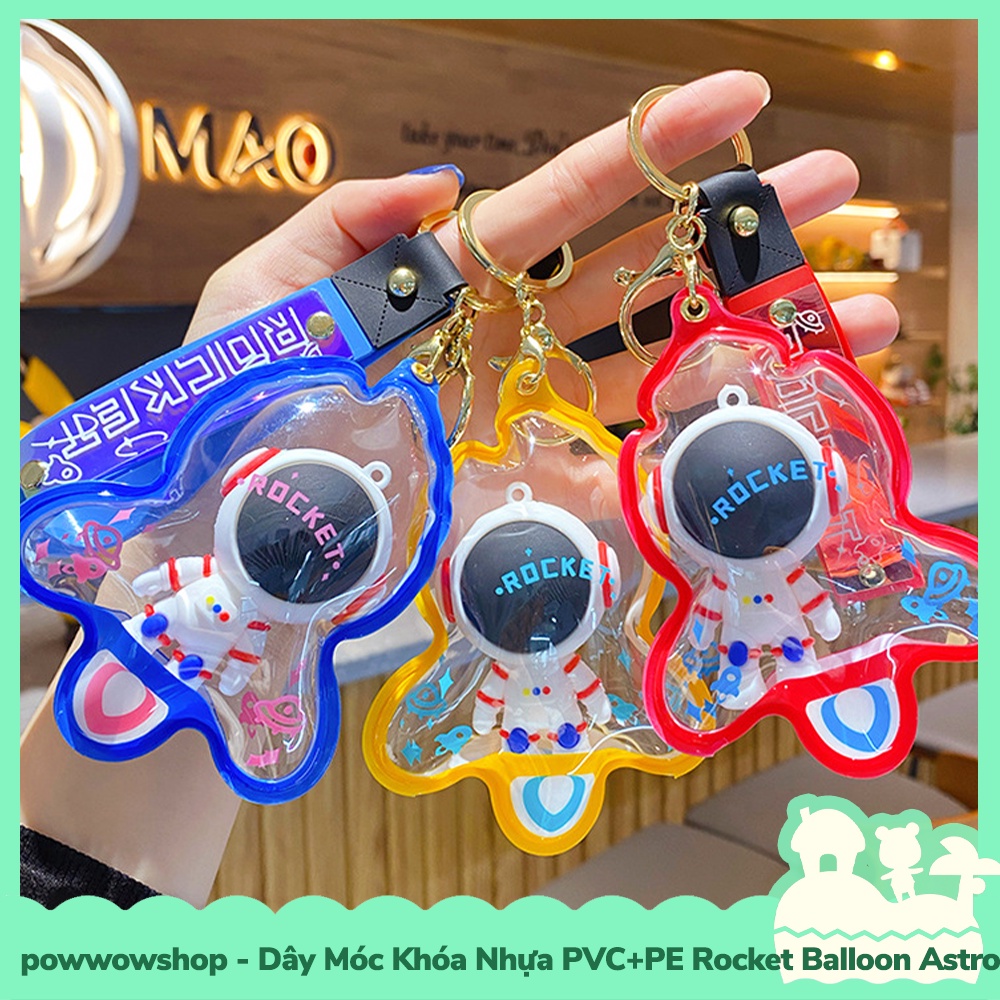 [Sẵn VN - Hỏa Tốc] Dây Móc Khóa Nhựa PVC+PE Mẫu Rocket Balloon Astronaut