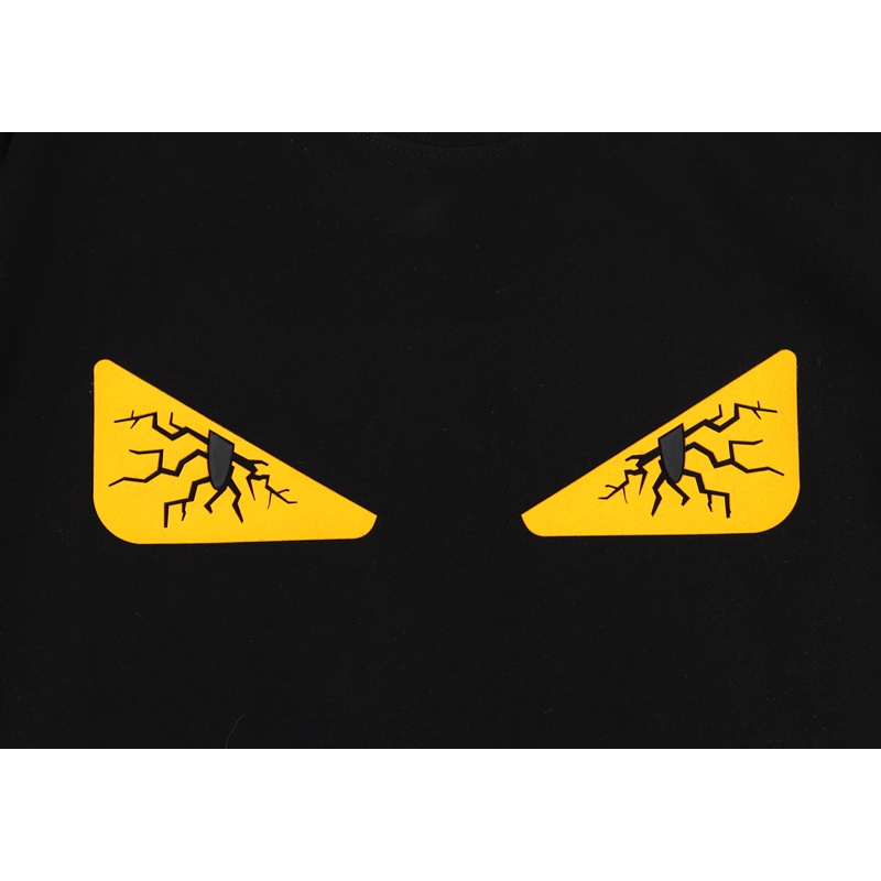 Hàng Bán Chạy FEN*I Áo Thun Thể Thao Tay Ngắn Vải Cotton In Hình Mắt Rơi Plus Size Unisex