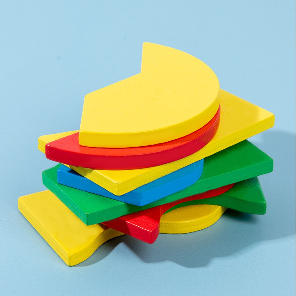 Đồ chơi giáo dục Montessori, Xếp Hình 3D Hình Học Tròn, tam giác, vuông, Kích Thích Phát Triển Tư Duy Cho Bé Từ 2 tuổi
