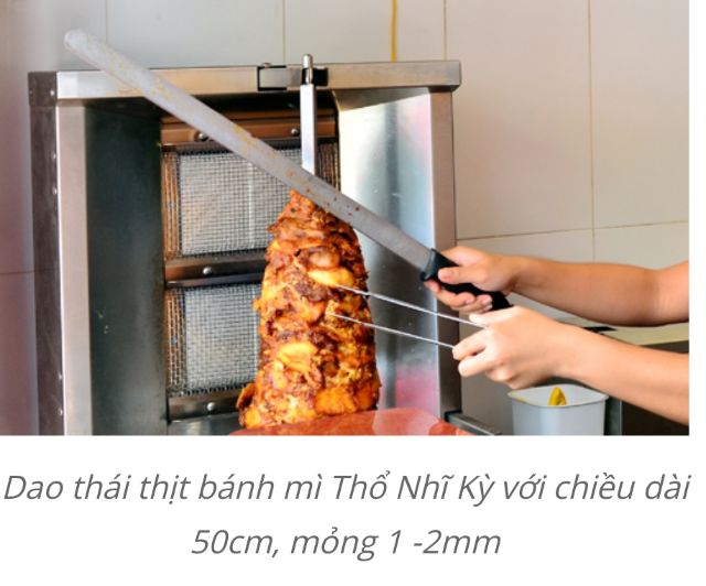 Dao thái thịt bánh mì Doner Kebab chuyên dụng