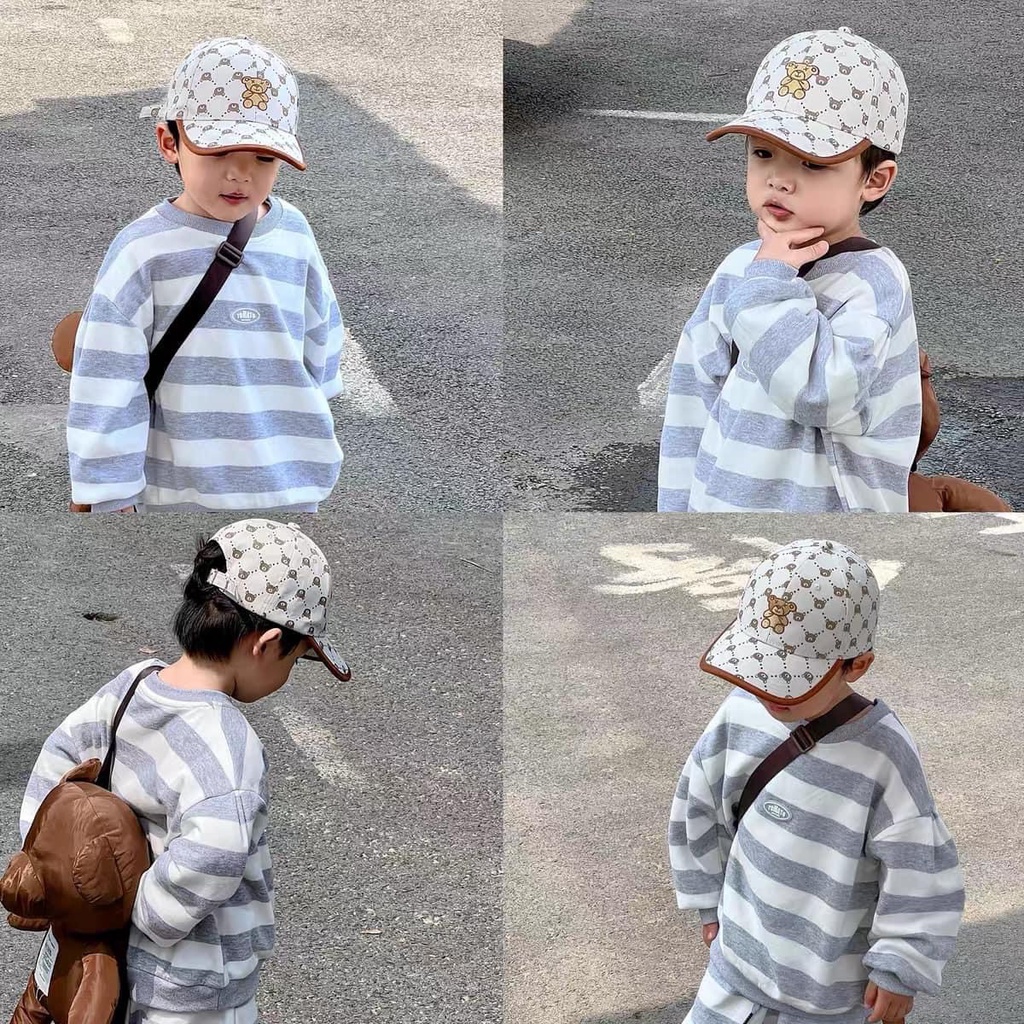 Mũ Lưỡi Trai Cho Bé Siêu Ngầu Họa Tiết Gấu