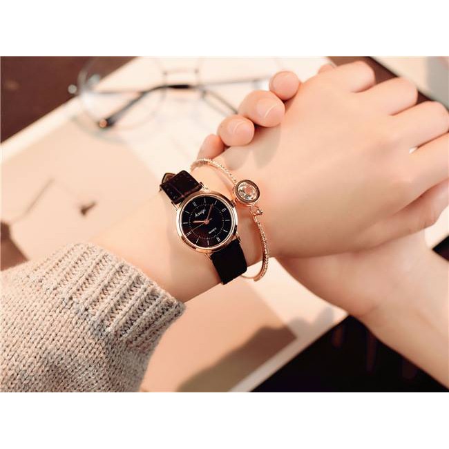 [CỰC ĐẸP] ĐỒNG HỒ NỮ DÂY DA KASIQI MẶT TRÒN KIM CƯƠNG LA MÃ THỜI TRANG | BigBuy360 - bigbuy360.vn