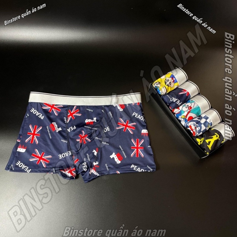 Quần sịp đùi nam, quần lót nam doremon màu đẹp NGẪU NHIÊN. Vải Thun Lạnh( chất mát,thoáng khí),co giãn 4 chiều khử khuẩn