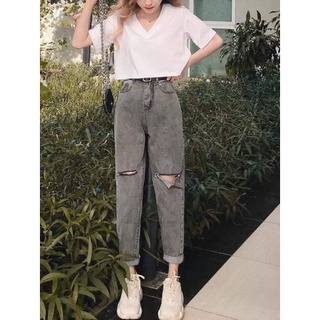 QUẦN BAGGY XÁM CẮT