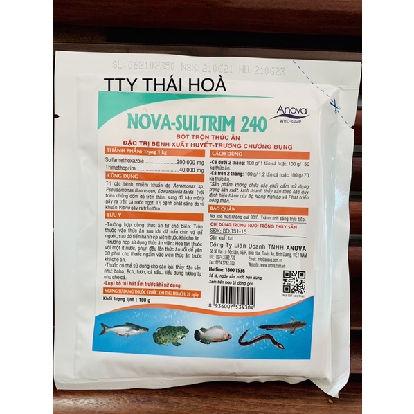 NOVA-SULTRIM 240 - 100g dùng cho xuất huyết, trương chướng bụng