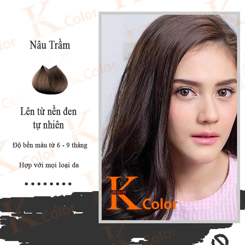 Thuốc nhuộm tóc Nâu Trầm không tẩy sử dụng tại nhà nhiều thảo dược giá rẻ kcolor