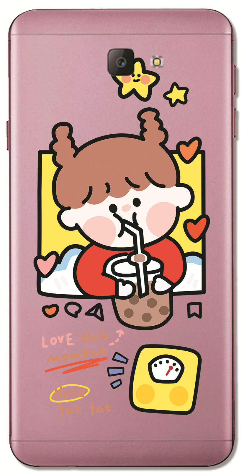 Samsung Galaxy A7 A5 A3 2017/A720 A520 A320 A6S A8S A9 A8 Star INS Cute Cartoon Work hard Brown bear Clear Soft Silicone TPU Phone Casing Lovely label Graffiti Case Back Cover Couple