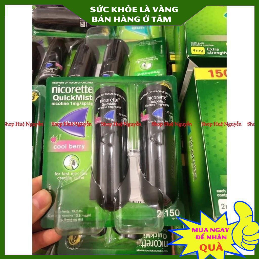 Xịt cai thuốc lá Nicorette Quick Mist vị bạc hà