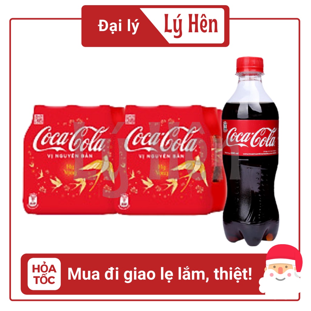 Thùng 24 Nước Ngọt Có Gas Coca Cola Soft Drink Chai Nhựa PEP 390ml Date Luôn Mới