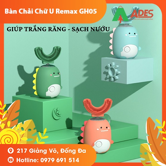 Bàn Chải Đánh Răng Điện Chữ U Remax GH-05 - BẢN QUỐC TẾ - Bảo Hành Chính Hãng 6 Tháng - Bàn Chải Thông Minh