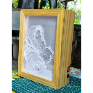 Tranh đèn handmade mẹ Maria