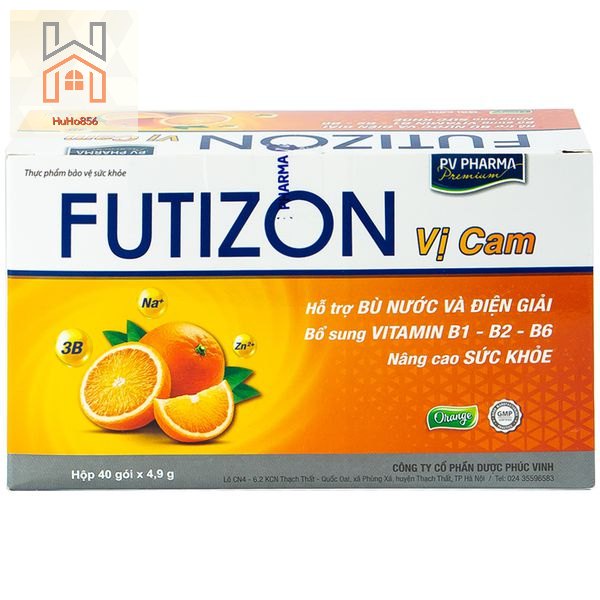 Futizon Vị Cam - Hỗ Trợ Bù Nước& Điện Giải, Bổ Sung Vitamin B1-B2-B6, Nâng Cao Sức Đề Kháng - Hộp 40 gói