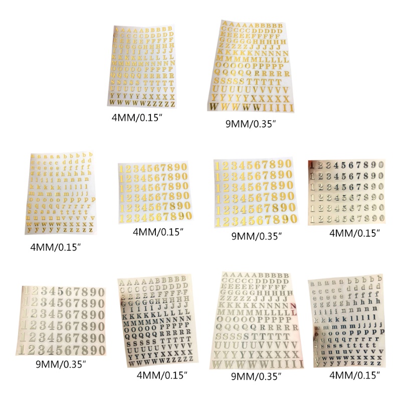 1 Tờ Miếng Dán 4mm 9mm Hình Chữ Cái Và Số Trang Trí Album