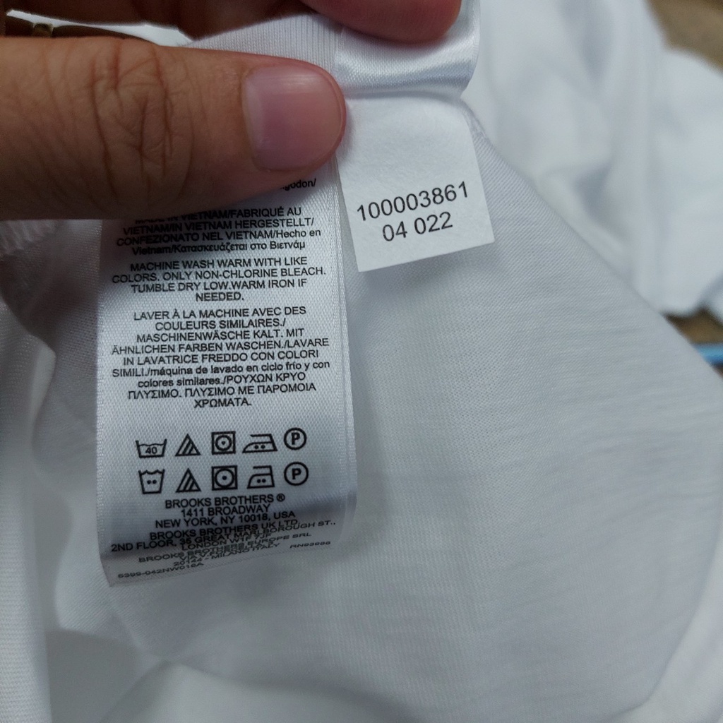 Áo phông nam trắng cổ tròn, tim xuất mỹ Bro0k cotton cao cấp có big size