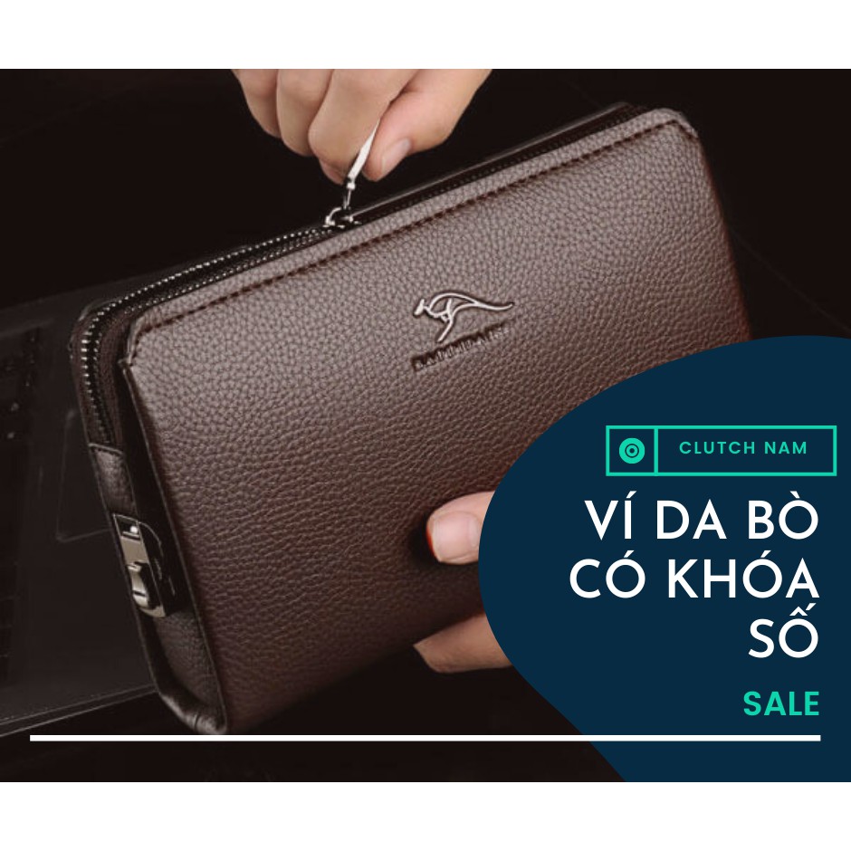 Ví nam cầm tay P103 , Ví dài nam cầm tay, clutch nam có khóa số cao cấp, Thích hợp làm quà tặng bạn bè, đối tác