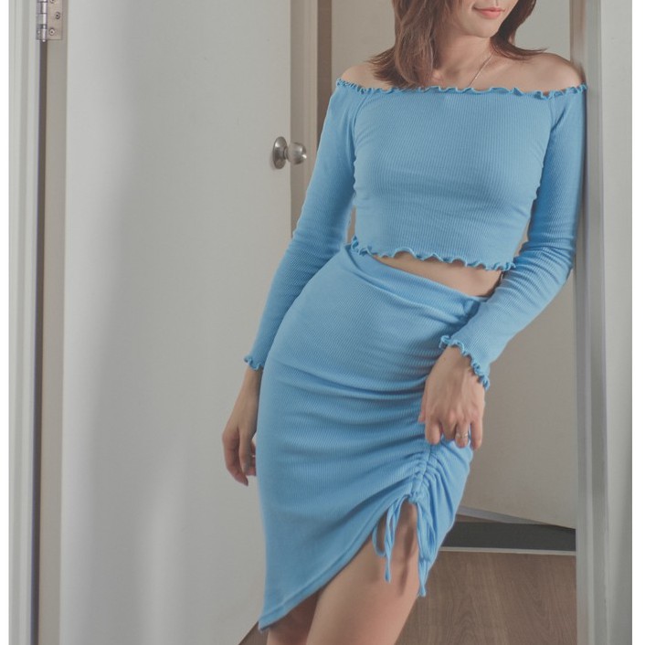 Chân váy rút dây 1 bên chất thun cotton | BigBuy360 - bigbuy360.vn