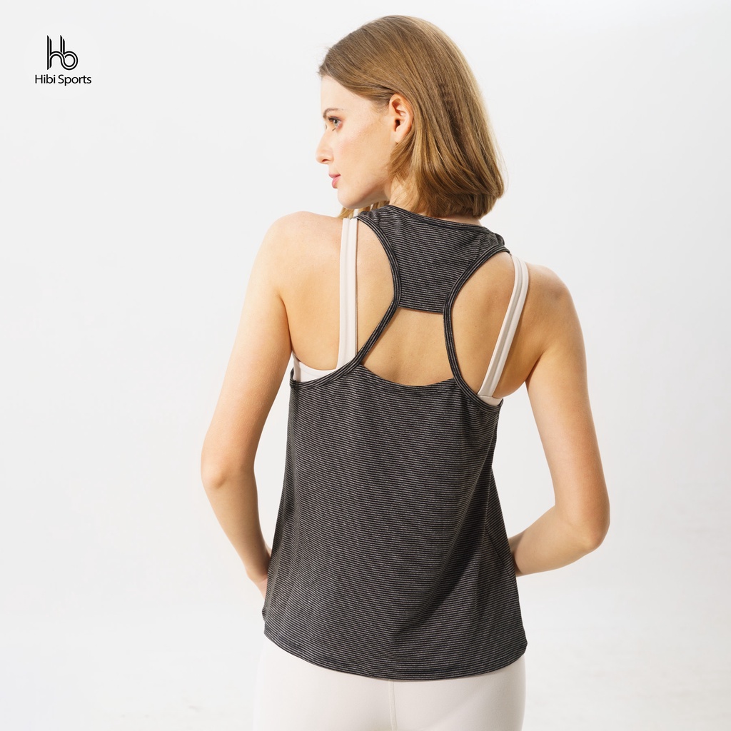 Áo tanktop tập yoga mặc ngoài kiểu ba lỗ khoét lưng Hibi Sports TA706