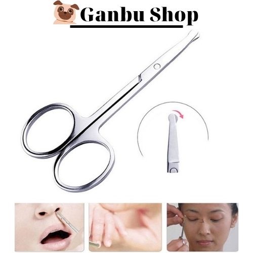 {Đầu Tròn} Kéo Tỉa Lông Mũi, Lông Mày, Mi Mắt Đa Năng, Nhỏ Gọn, Tiện Lợi