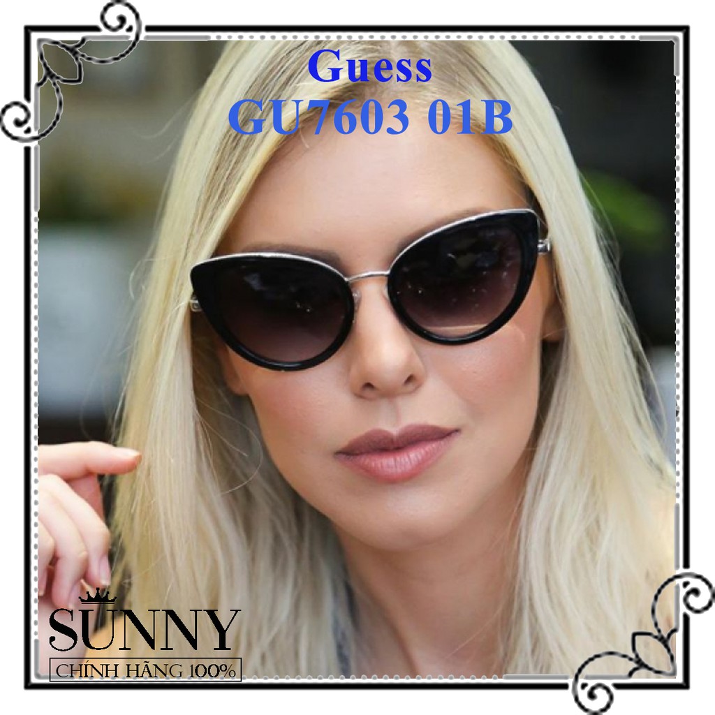 GU7603 01B - kính mát Guess chính hãng Italy, sp kèm tem thẻ bảo hành toàn quốc, thiết kế dễ đeo bảo vệ mắt