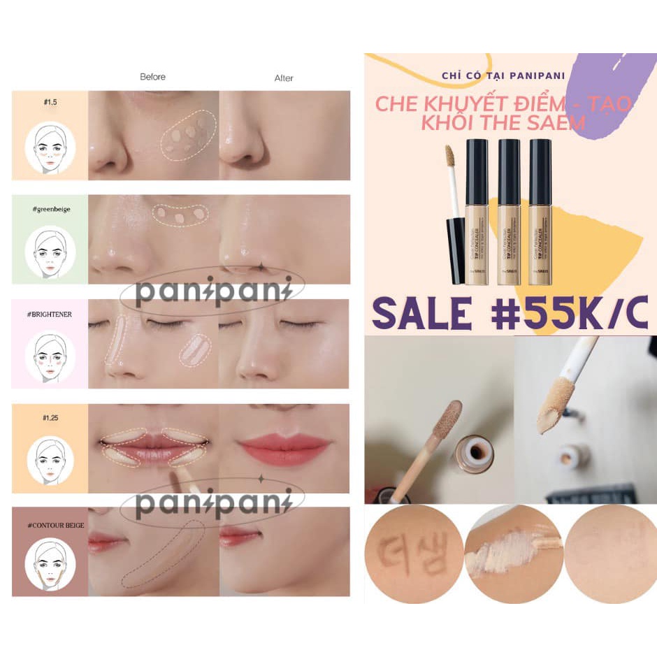 [100% AUTH] CHE KHUYẾT ĐIỂM THE SAEM COVER PERFECTION TIP CONCEALER