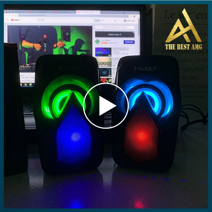 Loa Máy Tính Để Bàn Mini Có Dây LED RGB 2.0 T-WOLF S11 Loa Vi Tính Nghe Nhạc Laptop Pc Gaming