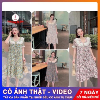 Váy bầu công sở hoa bèo ngực +chất vải lụa mền mát .New 5 màu (hàng loại 1 + hình thật)  (shop Tatoco)