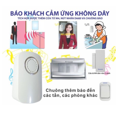 Chuông báo khách, báo động Kawasan KW-i287B không dây