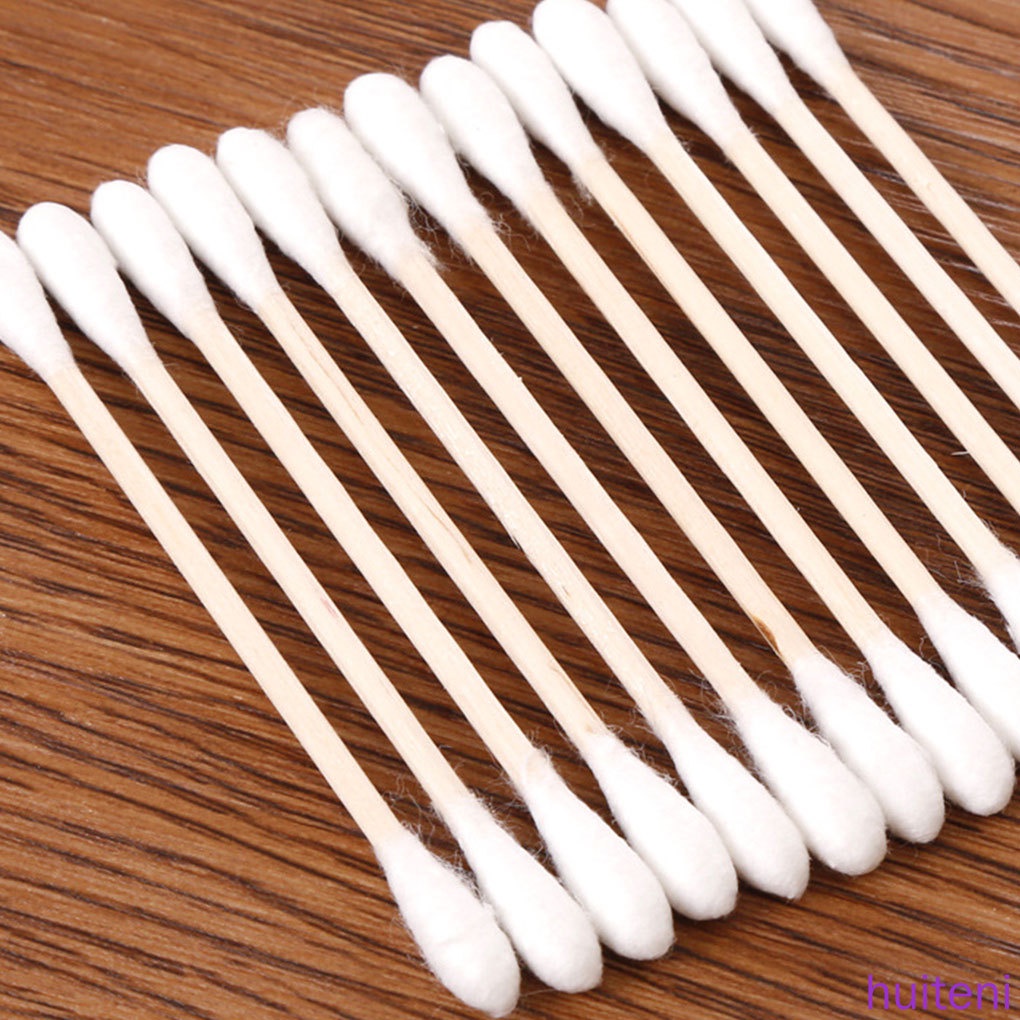 [Hàng mới về] Bộ 2 túi tăm bông cotton hai đầu dùng trang điểm cho bé