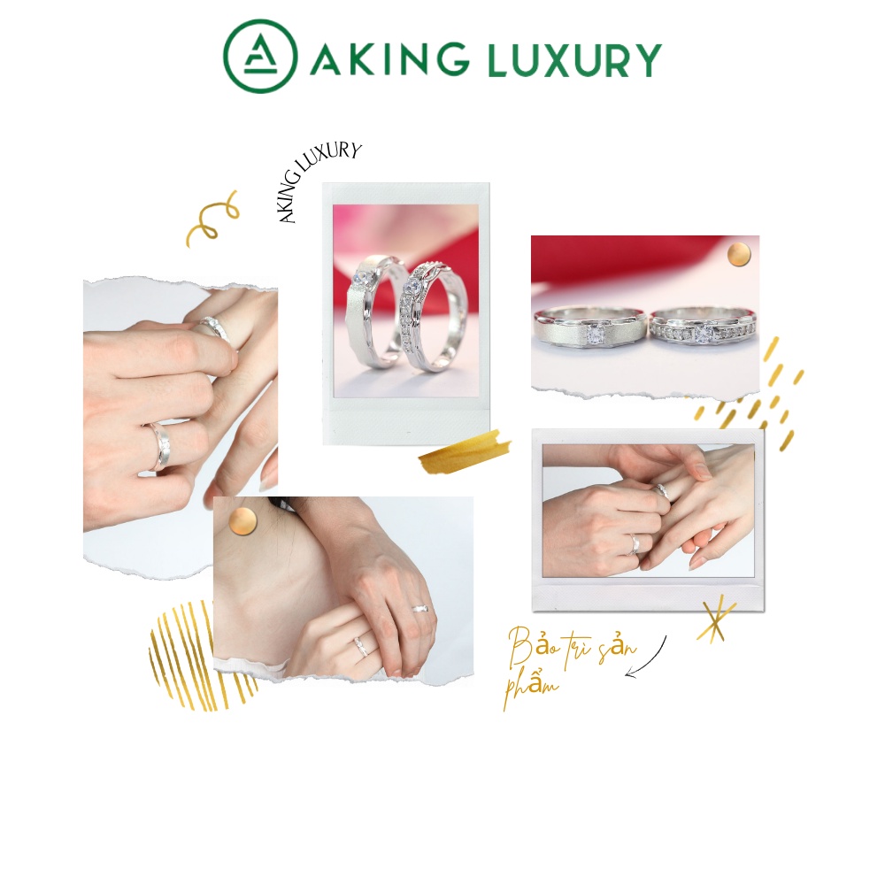 Nhẫn đôi bạc ta cao cấp AK31. Nhẫn sử dụng chất liệu bạc S925 thiết kế trẻ trung thời thượng