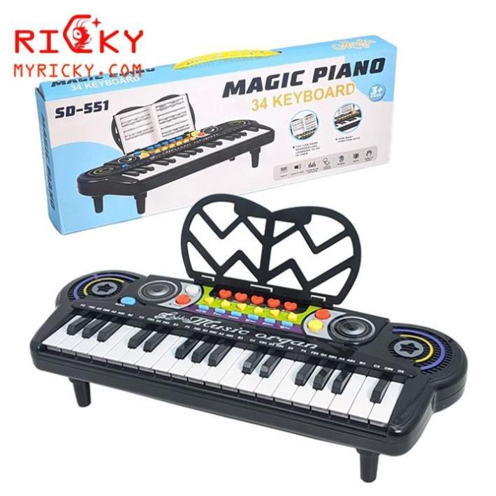 Đàn piano điện tử Magic Piano 34 phím kèm micro cho bé - Đàn organ điện tử 34 phím