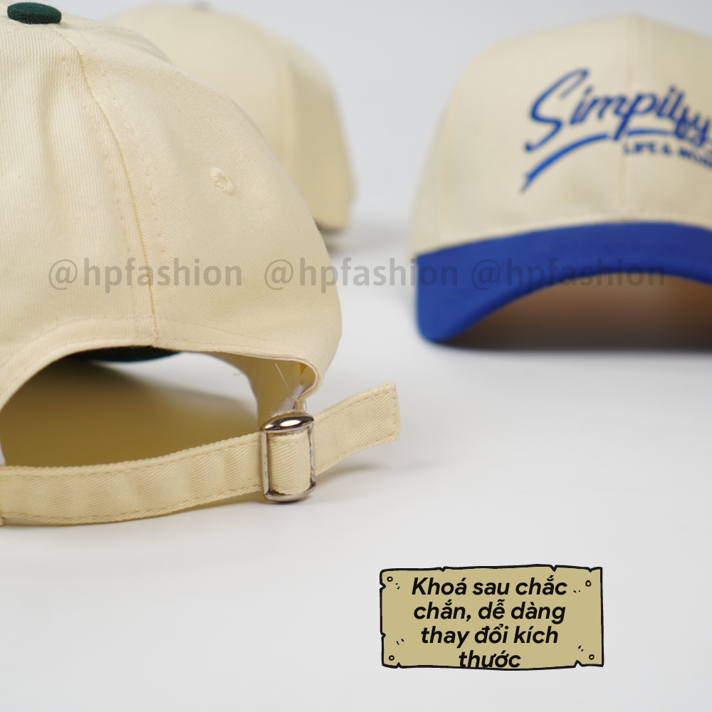Mũ lưỡi trai ❤️ Nón kết phối màu thêu chữ Simpily chất kaki cao cấp form unisex nam nữ N87 - Happy Style