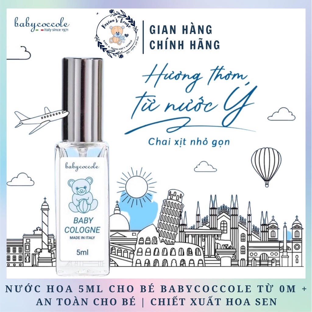 [Sẵn] Nước hoa cho bé Babycoccole 0M+ an toàn cho trẻ sơ sinh & em bé chiết xuất hoa sen 5ml