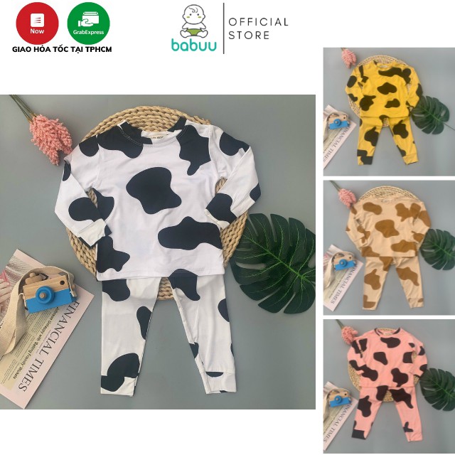 Đồ Bộ Dài Tay Bò Sữa Thun Lạnh Cho Bé Trai Bé Gái Minky Mom-Set Bộ Cho Bé 0 1 2 3 4 5 6 Tuổi Tay Áo Bo, Ống Quần Bo