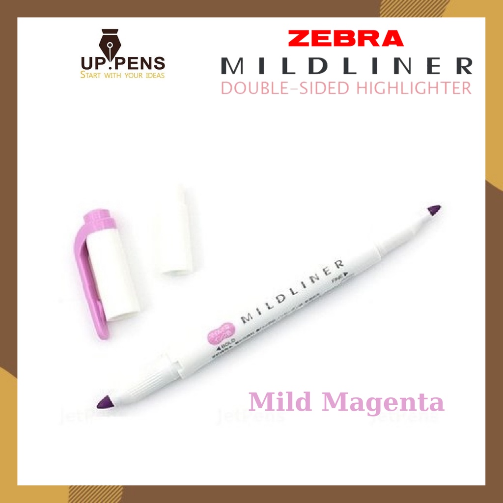 Bút đánh dấu hai đầu Zebra Mildliner Double-Sided Highlighter – Fine/Bold – Màu hồng cánh sen (Mild Magenta)