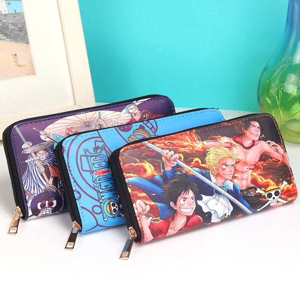 Ví Dài Có Khóa Kéo Họa Tiết Hoạt Hình One Piece Cho Bé Trai
