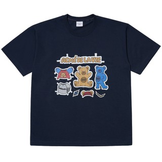 Áo thun ngắn tay cổ tròn ADLV Teddy Bear Sticker màu Navy nam nữ