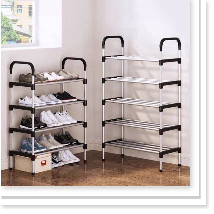 Kệ để giày dép chất liệu inox cao cấp, chắc chắn tiện di chuyển dễ lắp ghép, có tay cầm, 3 màu 5 tầng
