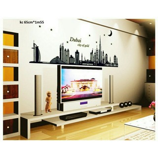decal dán tường thành phố dubai dạ quang