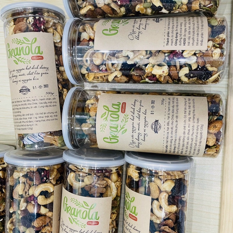 Granola ăn kiêng siêu hạt Minh An Farm, Ngũ cốc dinh dưỡng hỗ trợ giảm cân,Hạt dinh dưỡng mix 9 loại hạt ít yến mạch