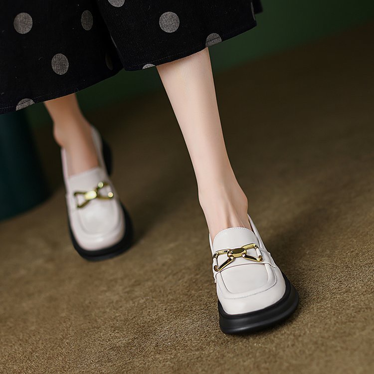 Giày IELGY từ da đế dày phong cách Pháp thời trang tùy chọn màu sắc dành cho nữ