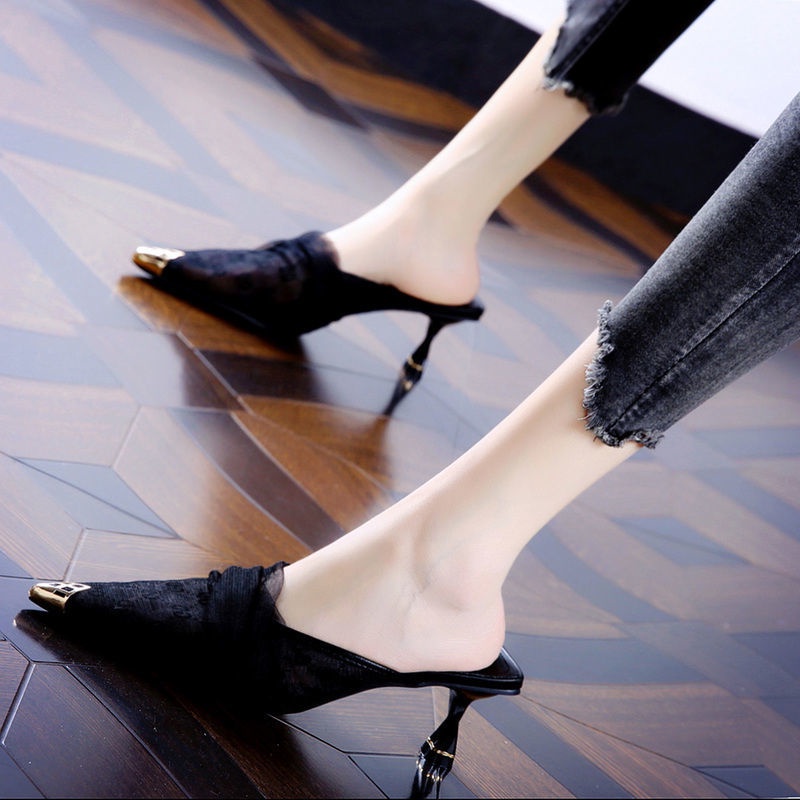 Dép Mũi Nhọn Thiết Kế Mới Thời Trang Theo Phong Cách Phương Tây