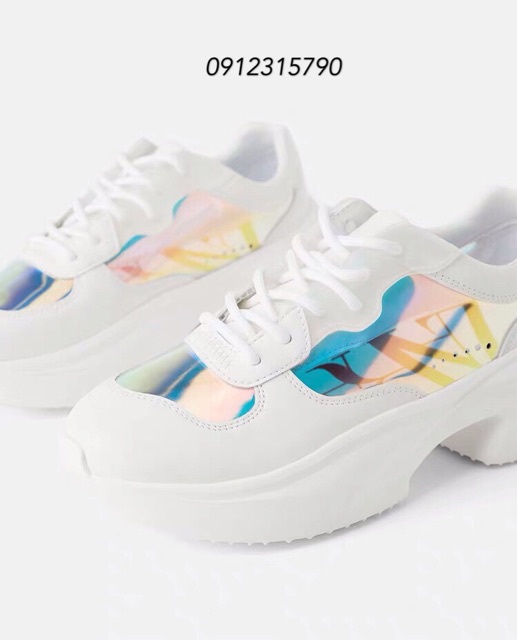 Giầy chunky sneaker phối màu plastic Zara . Ảnh thật