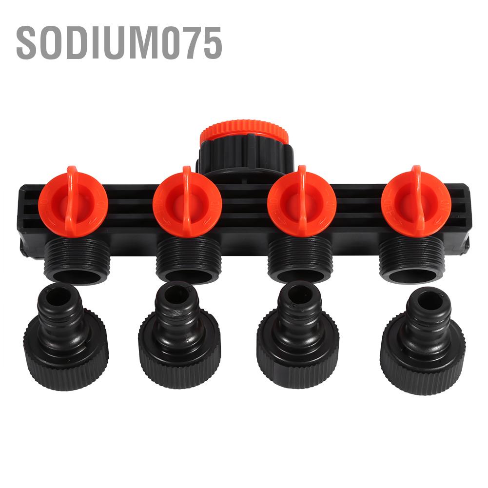 Sodium075 Vòi Ống Splitter Nhựa Tưới nhỏ giọt nước Nông nghiệp Máy nối vòi 4 chiều Vườn