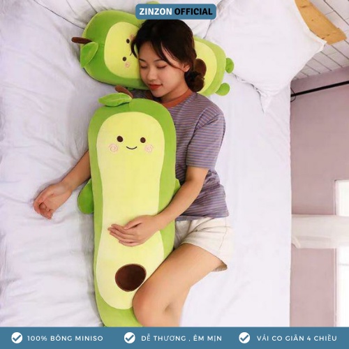 Gấu bông trái bơ dài size bự dễ thương nhồi bông cao cấp ZinZon