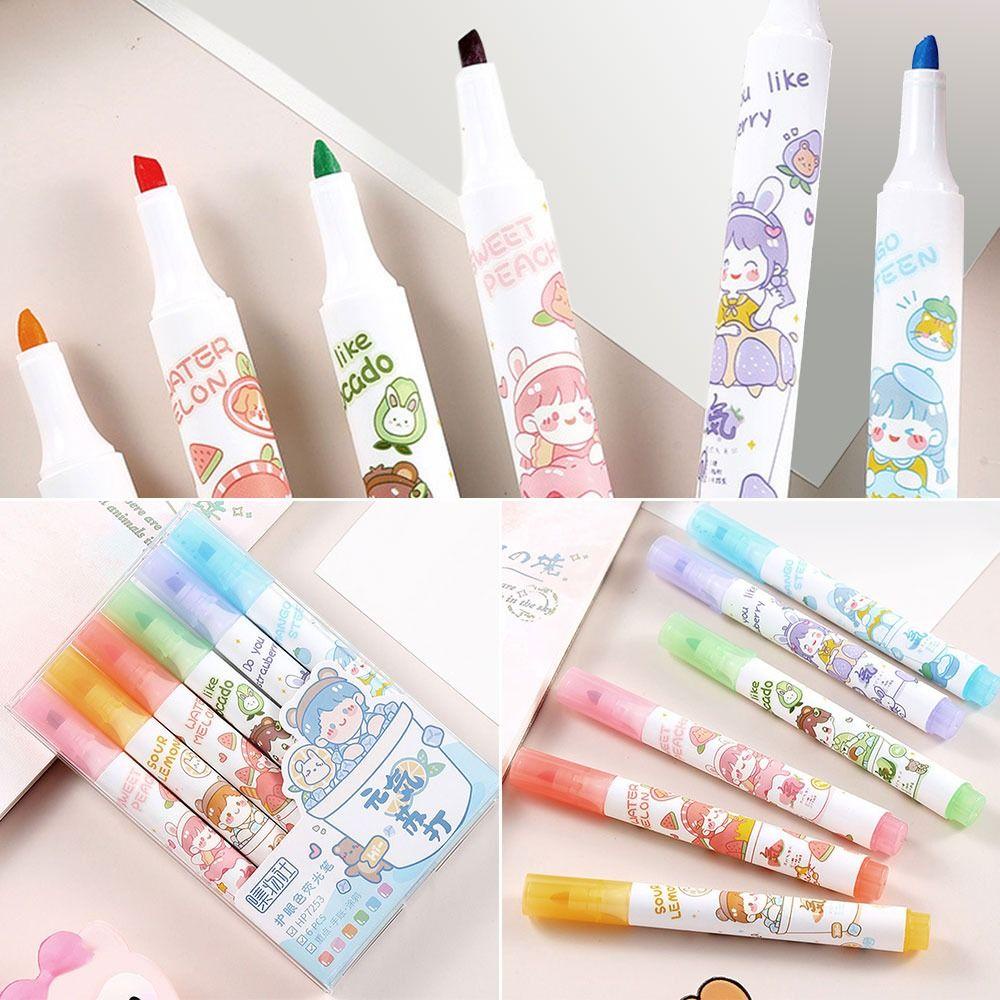 CHOOKEY Bộ Bút Bắt Sáng Màu Sắc Graffiti Độc Đáo Tiện Dụng Cho Trường Học / Văn Phòng