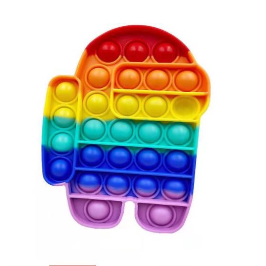 Pop It Fidget Toy Bong Bóng Bóp Đẩy Cầu Vồng Hình Among Us Đồ Chơi Giải Trí Giảm Căng Thẳng Stress cho mọi người