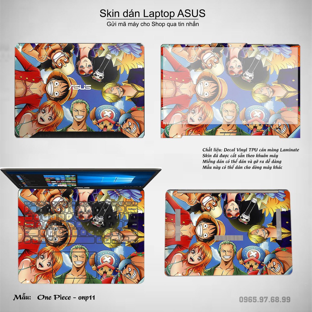 Skin dán Laptop Asus in hình One Piece _nhiều mẫu 11 (inbox mã máy cho Shop)