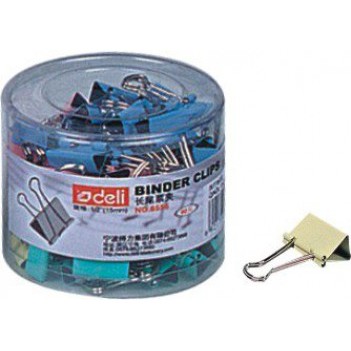 Kẹp sắt màu Deli 15mm 8556 (60 chiếc/h)