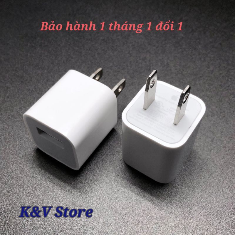 Adapter củ sạc iphone 7, Điện áp 5V-1A, BẢO HÀNH 1 ĐỔI 1